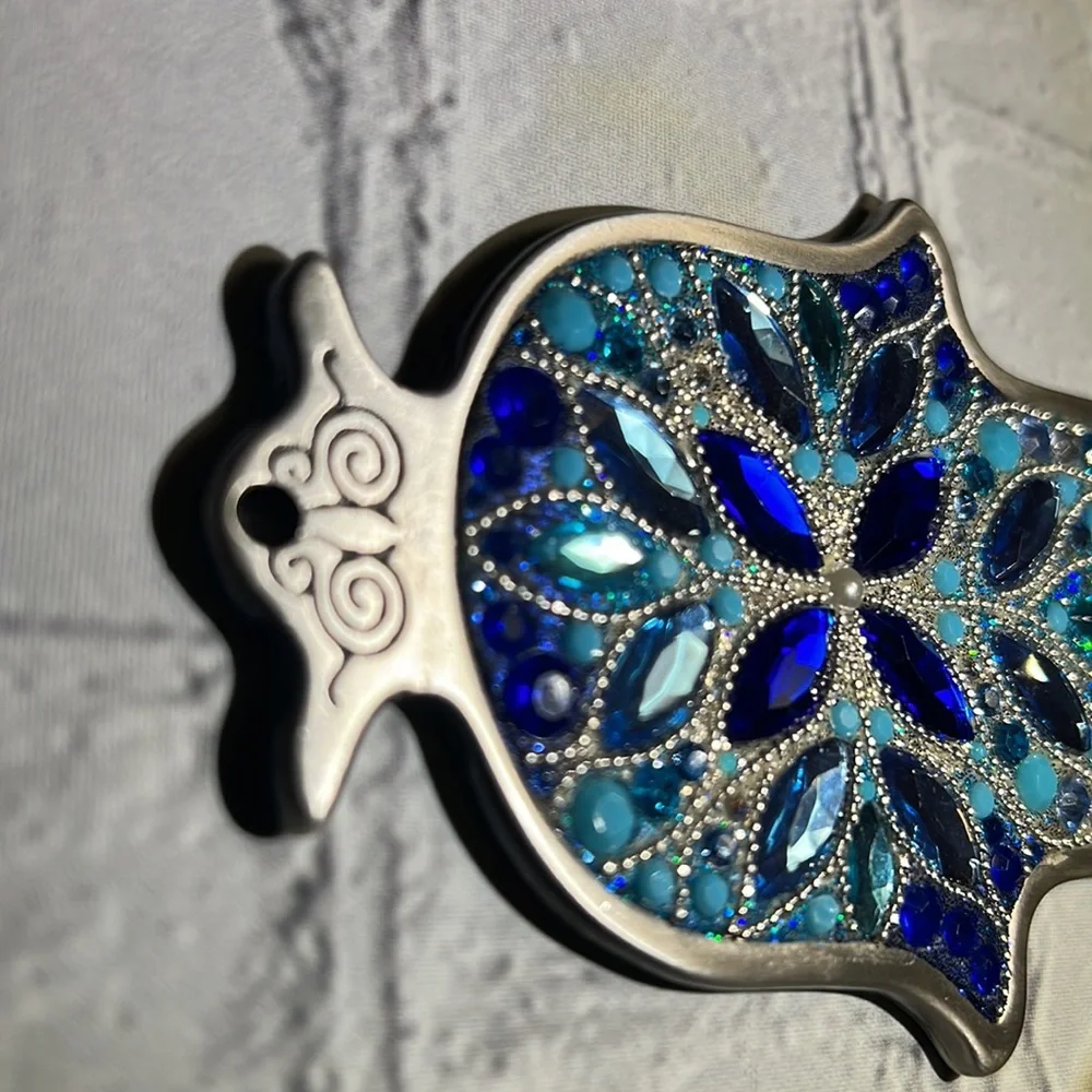 Lenox Blue Brilliance Good Luck Hamsa Wall Plaque - Picture 7 of 13